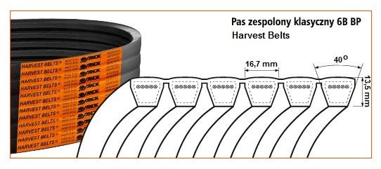 Pas klinowy 6B-8960 Harvest Belts 77796.0