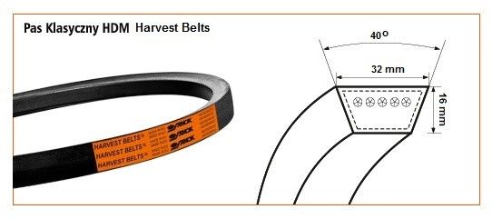 Pas klinowy HDM LZ/H-4625  Harvest Belts 54406