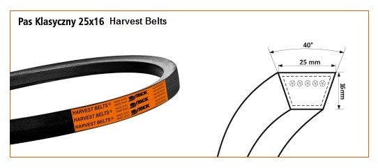 Pas klinowy 25X16X3250 Harvest Belts 500868.0